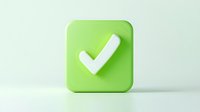 White checkmark on rounded square green button isolated on light background. Modern minimal design element for apps and interfaces.