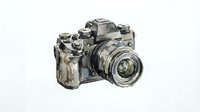 Vintage film camera with interchangeable lens isolated on white background, ready for design projects, photography education, and retro-themed graphics.