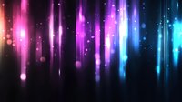 Glowing vertical light streaks in pink and blue gradient colors with bokeh effects on dark background, creating magical atmospheric illumination.