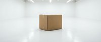 Closed cardboard box isolated on white background, ready for packaging, shipping, storage, and design mockups.