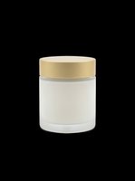 Luxury cosmetic cream jar with gold lid, isolated on transparent background, ready for beauty branding, packaging mockups, stickers, and print on demand design use.