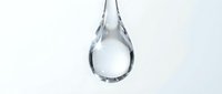 Water droplet suspended in mid-air against white background, showcasing pure liquid in teardrop shape. Isolated element suitable for design, advertising, environmental campaigns, wellness products, and digital compositions.