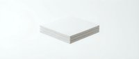 Stack of white blank paper sheets on clean background for office supplies and printing materials.