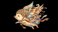 Ornate lion head with flowing mane featuring intricate patterns, swirls, and decorative elements in warm gold, orange, and blue tones. Isolated on transparent background, ready for t-shirts, clipart, stickers, and print-on-demand designs.