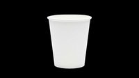 White disposable paper cup isolated on transparent background, ready for T-shirt design, clipart, stickers, print on demand, and sublimation projects.