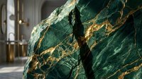 Luxurious green marble with golden veining creates elegant natural stone texture for premium interior design and architectural applications.