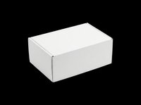 Blank white cardboard box isolated on transparent background, ready for packaging design, branding mockups, product presentations, and print-on-demand applications.