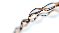 Elegant golden liquid stream flowing in twisted motion against white background, showcasing fluid dynamics for luxury cosmetic or beverage advertising.