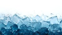 Frozen ice cubes background with crystal clear and blue tones, scattered in layers creating fresh cold texture for beverage and cooling concept designs.