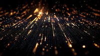 Glowing golden light rays and particles burst against dark background creating dynamic motion effect for festive or technology designs.