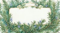 Botanical frame with green foliage and purple flowers surrounding white center space, isolated on transparent background for design, invitations, and decorative projects.