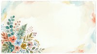 Watercolor floral frame with delicate botanical elements and soft pastel colors on light background for wedding invitations and greeting cards.