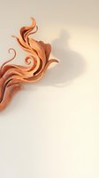 Elegant copper metallic swirls flowing gracefully across soft cream background creating luxurious abstract art composition for premium design projects.