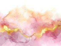 Dreamy pink and peach watercolor background with elegant gold wave accent, perfect for wedding invitations, feminine branding, or luxury packaging design.
