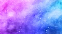 Dreamy cosmic background with vibrant pink and blue gradient colors blending into purple, featuring ethereal mist effects and scattered light particles in space.