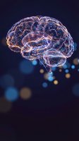 Digital brain with glowing neural networks and light connections on dark background for artificial intelligence and neuroscience concepts.