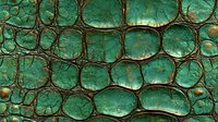 Extreme close up of emerald green crocodile skin texture showing detailed scales, natural pattern and rough surface. Suitable for luxury fashion design backgrounds.