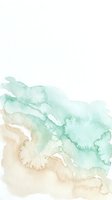 Abstract watercolor wash in soft green and beige tones on white background. Organic flowing paint texture for modern design projects and artistic layouts.