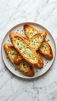 Golden baked khachapuri Georgian cheese bread boats with herbs on marble surface, traditional comfort food for restaurant menus and culinary blogs.