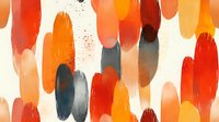 Vibrant orange and red brush strokes with navy blue and gray accents create an abstract pattern on white background. Modern artistic design for contemporary decor.