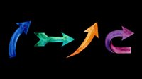 Colorful directional arrows isolated on transparent background, ready for design use on t-shirts, clipart, stickers, print-on-demand products, and sublimation projects.