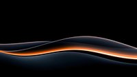 Elegant smooth waves with glowing orange light effect on black background create dynamic flowing curves and modern abstract design composition.