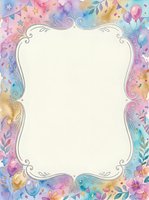 Watercolor party frame with balloons, confetti and floral elements on pastel background for celebration invitations and greeting cards.