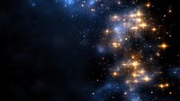 Glowing stars and nebula clusters illuminate dark space with brilliant golden and blue light, creating mesmerizing celestial scenery for astronomy and space designs.