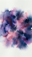 Abstract watercolor splash in purple pink and blue tones on white background for creative design projects and artistic compositions.