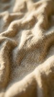 Crumpled beige linen fabric with natural texture and soft folds, ideal for backgrounds, textile design, and home decor projects.