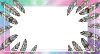 Isolated feathers with gradient pastel background and white center space, ready for design use on posters, social media graphics, invitations, and digital projects.