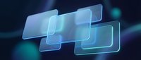 Futuristic holographic interface panels floating in digital space with glowing blue and cyan light effects for technology presentations and UI design concepts.