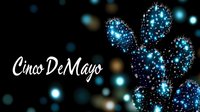 Cinco De Mayo celebration with sparkling blue fireworks display against dark night sky for festive Mexican holiday party decorations and promotional materials.