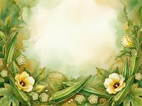 Watercolor floral frame with white and yellow flowers, green foliage, and decorative botanical elements surrounding a blank cream center space for text or design.
