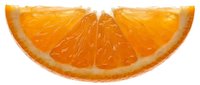 Sliced orange citrus fruit segment isolated on white background, ready for food and beverage design, packaging, and culinary content.