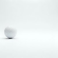White golf ball isolated on clean background with copy space for sports and recreation design projects.