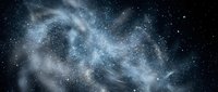 Cosmic nebula with swirling gas clouds and stars scattered across deep space, suitable for science fiction, astronomy, and space exploration projects.