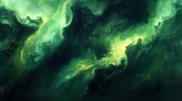Ethereal green and black fluid art with swirling abstract patterns creates mystical atmosphere for modern wall decor, book covers and creative projects.