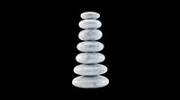 Stacked smooth stones in balanced tower formation, isolated on transparent background. Ready for clipart, t-shirt design, stickers, print-on-demand, and sublimation projects.
