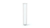 Empty glass test tube isolated on white background, ready for laboratory, scientific research, medical testing, and educational design use.