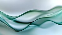 Flowing turquoise waves create elegant abstract curves against light background, conveying motion, fluidity and grace. Suitable for modern business presentations and luxury branding.