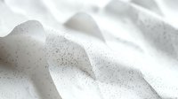 Minimalist white fabric texture with gentle folds and subtle speckled pattern creates soft shadows and depth, suitable for luxury product backgrounds.