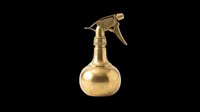 Vintage brass spray bottle isolated on transparent background, ready for T-shirt design, stickers, clipart, print on demand, and sublimation projects.