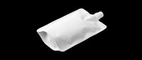 White spouted pouch packaging mockup isolated on transparent background, ready for T-shirt design, stickers, clipart, print on demand, and sublimation projects.