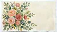Vintage floral arrangement with pink roses, garden flowers, and green foliage on aged cream background. Botanical illustration for design, decor, and print projects.