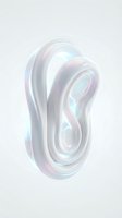 Abstract holographic fluid shape with iridescent rainbow colors and smooth flowing curves on light background for modern digital art and creative projects.