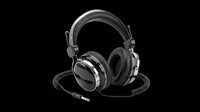 Professional over-ear headphones with coiled cable, isolated on transparent background, ready for t-shirt design, stickers, clipart, print on demand, and sublimation projects.