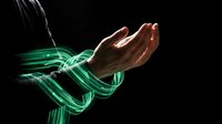 Businessman hands with glowing green digital energy streams flowing around arms against dark background for technology and innovation concepts.