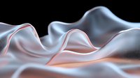 Smooth metallic waves with silver and rose gold gradient surface creating abstract flowing curves and soft shadows on dark background. Luxury design element.