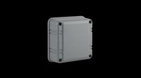 Gray electrical junction box isolated on transparent background, ready for design use in technical illustrations, product mockups, t-shirt designs, and print-on-demand applications.